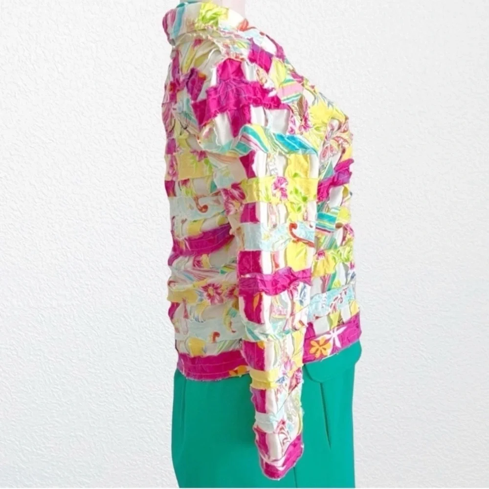 Vintage Quilt Coat Patchwork Cottagecore Bohemian Floral  Multicolor SZ SP